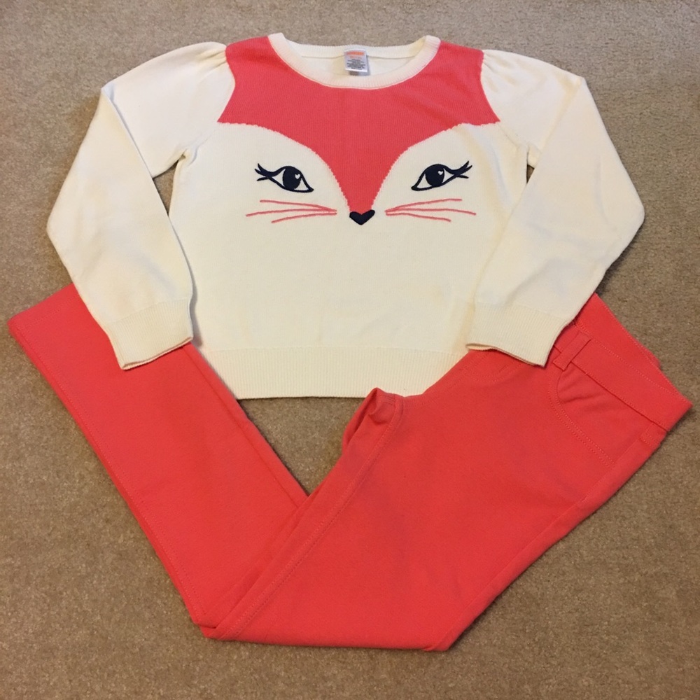 Gymboree Girls size 7/8 and 8 FoxFace set